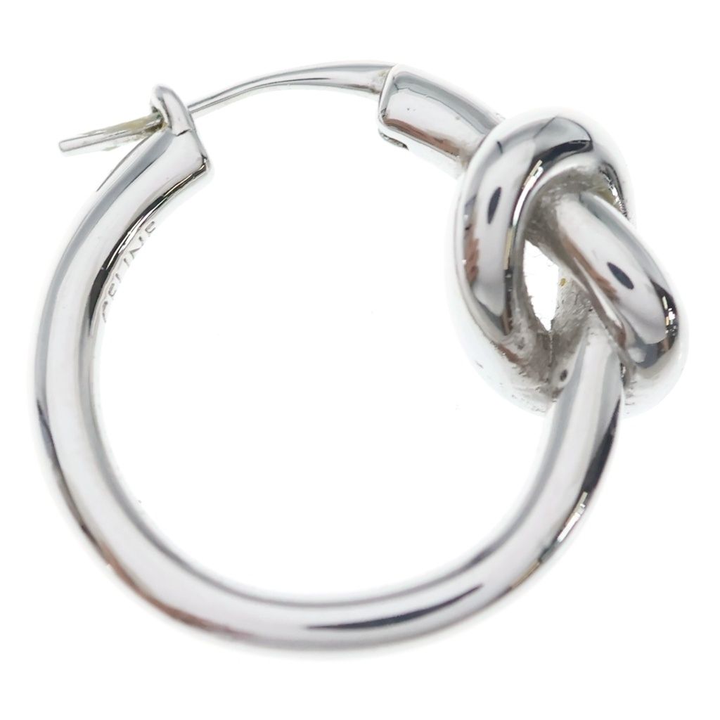 Celine Knot Small Hoop Single Earrings Silver — view 4