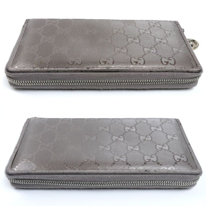 Gucci GG Supreme Wallet Zip Around Metallic Purple — view 4
