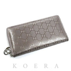 Gucci GG Supreme Wallet Zip Around Metallic Purple