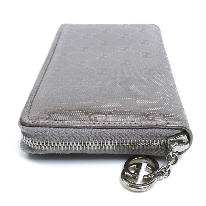 Gucci GG Supreme Wallet Zip Around Metallic Purple — view 3