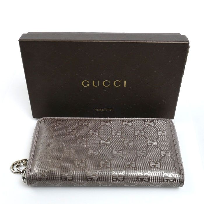 Gucci GG Supreme Wallet Zip Around Metallic Purple — view 8