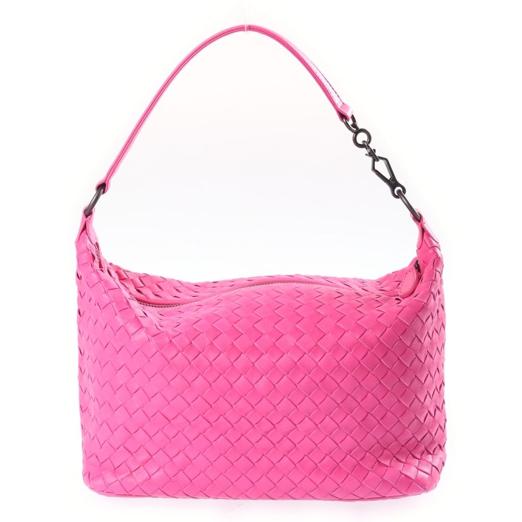 Bottega Veneta Intrecciato Zip Hobo Handbag Pink Leather — view 2