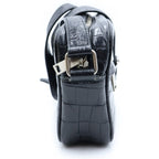 Saint Laurent Paris Camp Small Camera Shoulder Bag Leather Croco Embossed Black — view 3