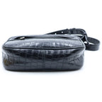 Saint Laurent Paris Camp Small Camera Shoulder Bag Leather Croco Embossed Black — view 4