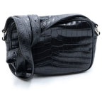 Saint Laurent Paris Camp Small Camera Shoulder Bag Leather Croco Embossed Black — view 2