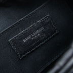 Saint Laurent Paris Camp Small Camera Shoulder Bag Leather Croco Embossed Black — view 7