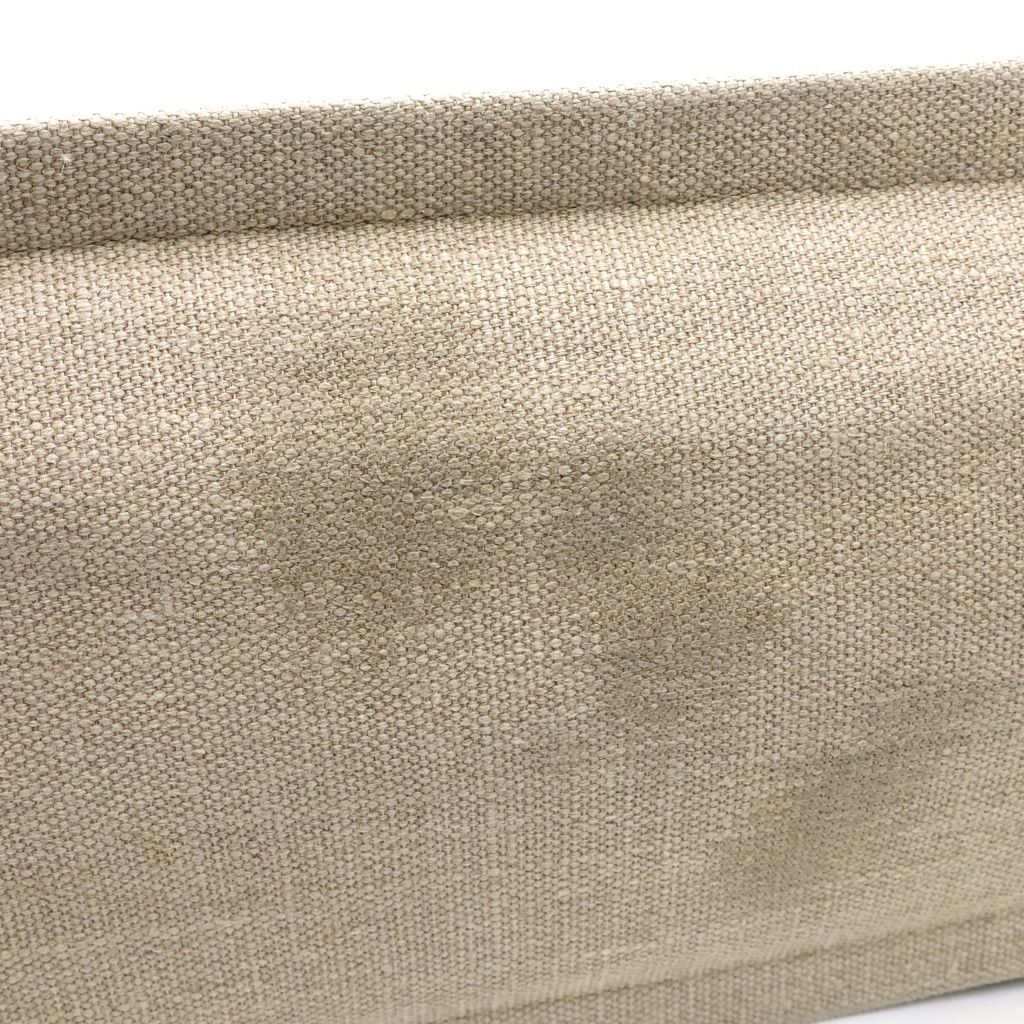 Saint Laurent Paris Rive Gauche Name Design Leather Handle Canvas Tote Bag Beige — view 6
