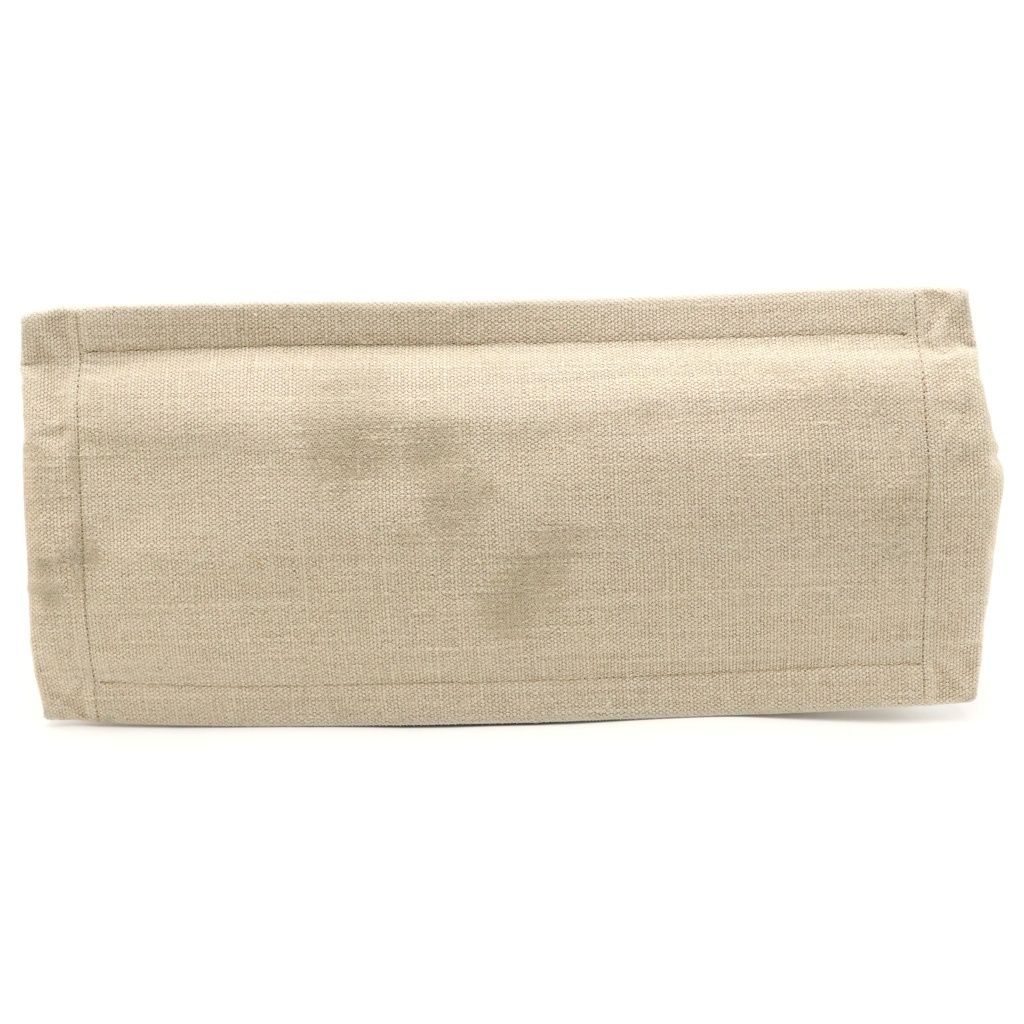 Saint Laurent Paris Rive Gauche Name Design Leather Handle Canvas Tote Bag Beige — view 4