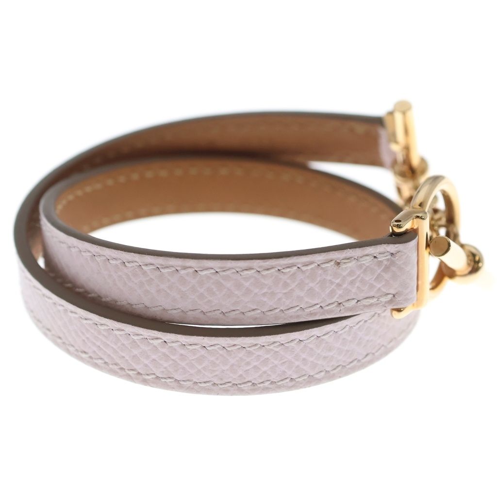 Hermes Croisier Double Tour Bre Pink Leather Gold — view 3