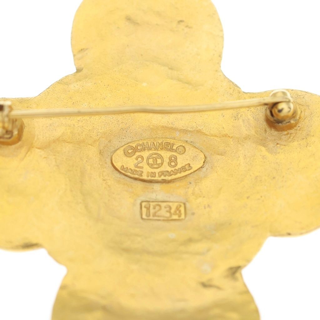 Chanel CC Logo Pin Badge Brooch Gold — view 6
