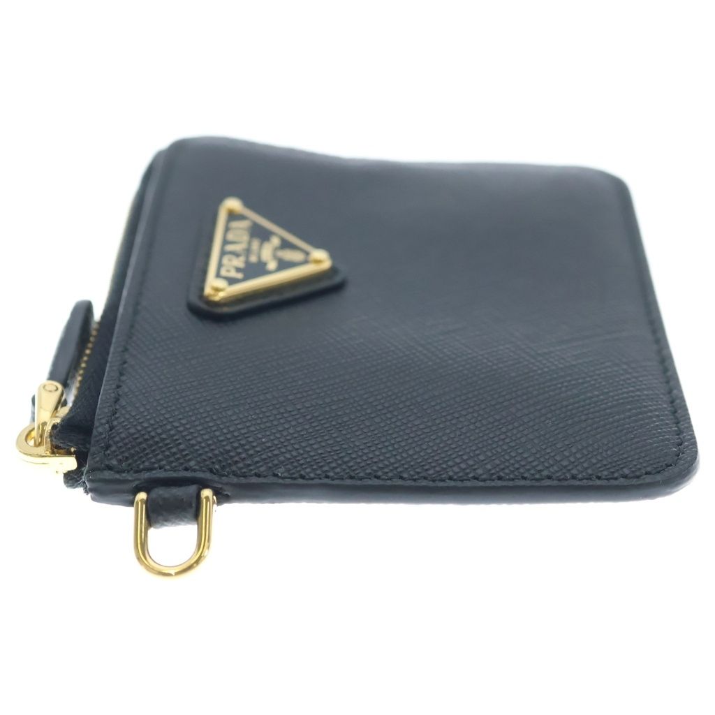 Prada Saffiano Leather Coin Purse Shoulder Black Gold — view 3