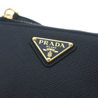 Prada Saffiano Leather Coin Purse Shoulder Black Gold — view 5