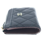 Chanel Quilted CC Logo Caviar Leather Timeless Classic Fragment Card Case Black — view 3