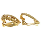 Chanel CC Logo Leaf Motif Earrings Gold — view 3