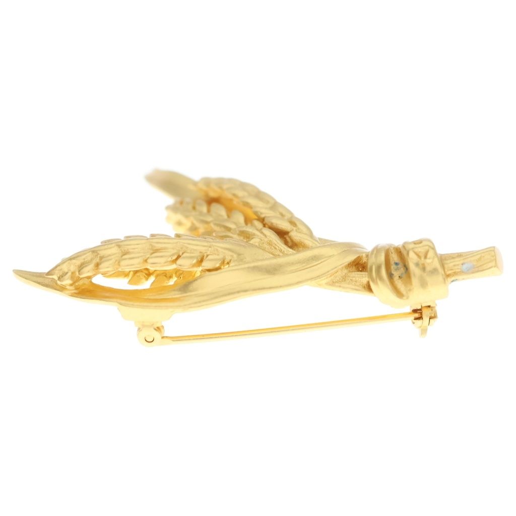 Chanel CC Logo Wings Feather Motif Pin Badge Brooch Gold — view 4