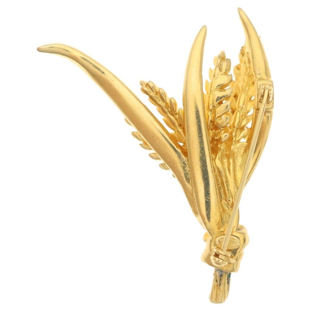 Chanel CC Logo Wings Feather Motif Pin Badge Brooch Gold — view 2