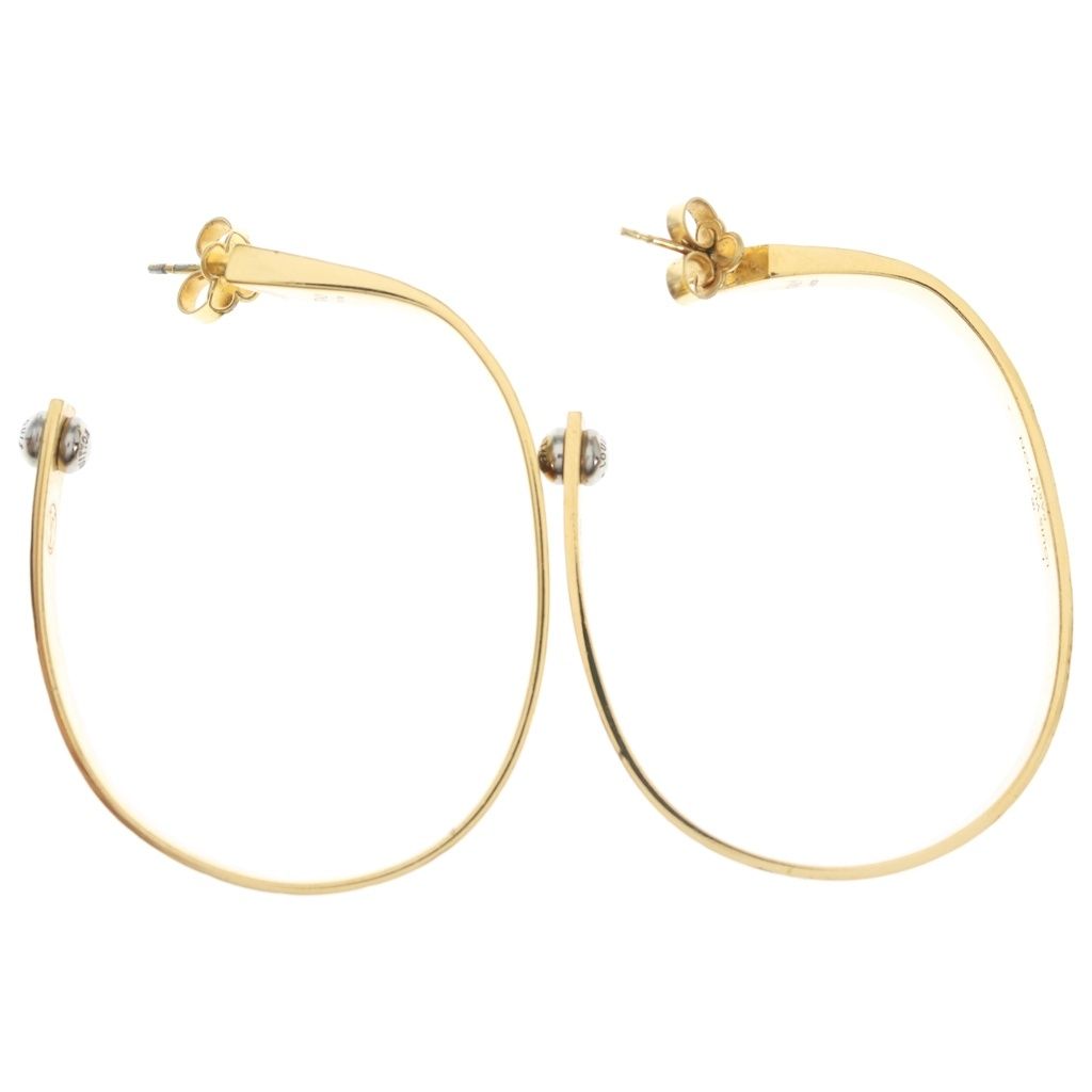 Louis Vuitton Monogram Hoop Earrings Nanogram Gold Plated — view 4