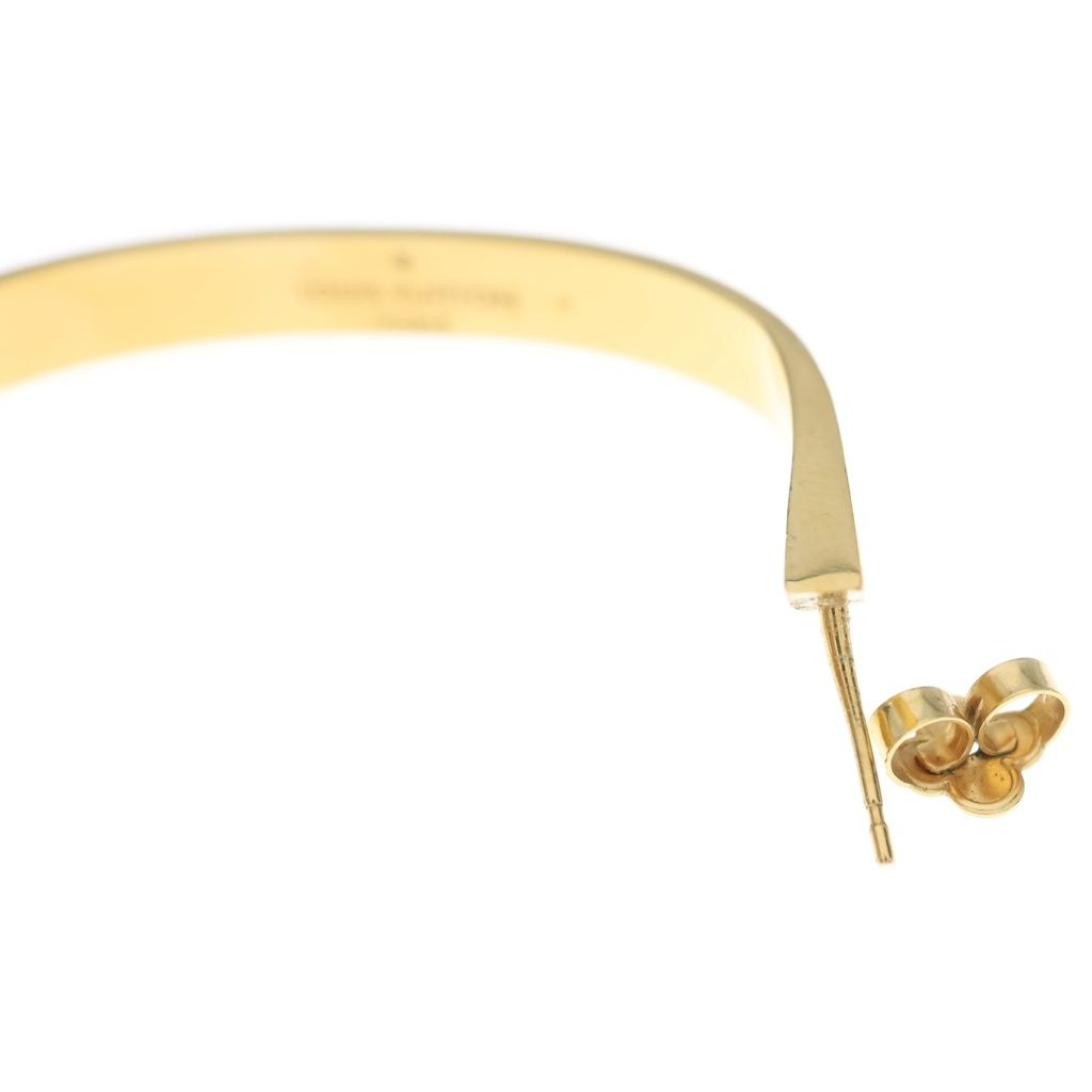 Louis Vuitton Monogram Hoop Earrings Nanogram Gold Plated — view 5