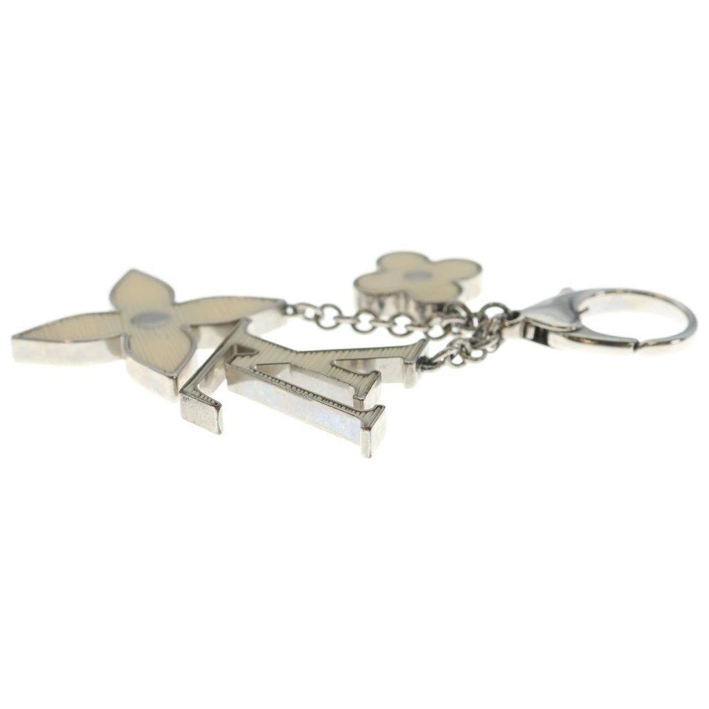 Louis Vuitton Epi Bijou Sac Fleur de Charm Yvoire Bag Key Holder Key Ring White — view 3
