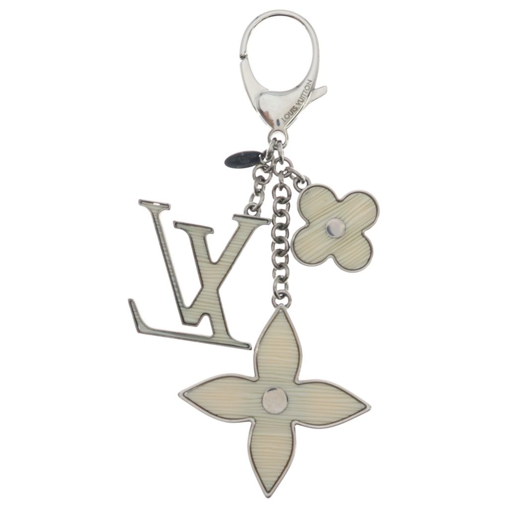 Louis Vuitton Epi Bijou Sac Fleur de Charm Yvoire Bag Key Holder Key Ring White — view 2
