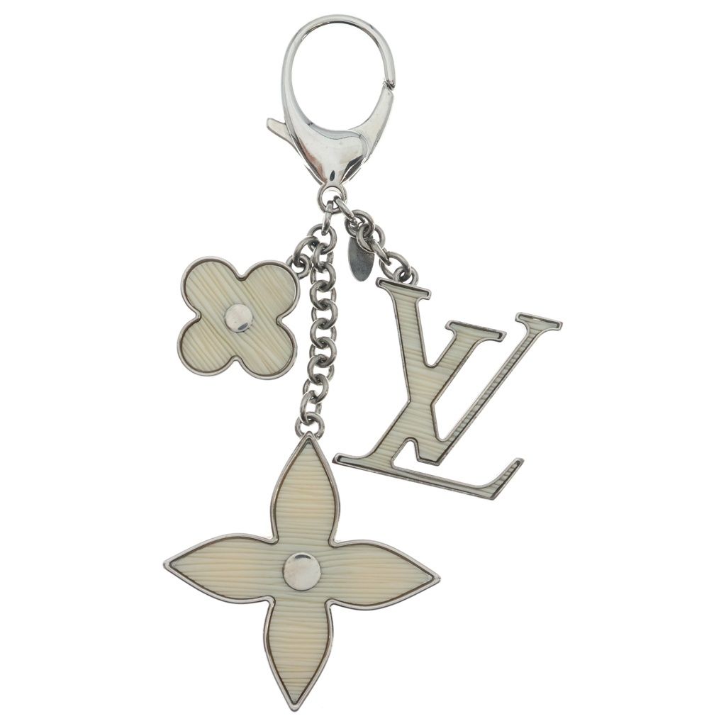 Louis Vuitton Epi Bijou Sac Fleur de Charm Yvoire Bag Key Holder Key Ring White