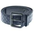Bottega Veneta Intrecciato Leather Belt Navy Black