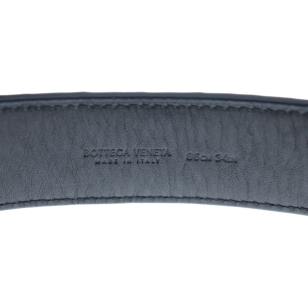 Bottega Veneta Intrecciato Leather Belt Navy Black — view 5