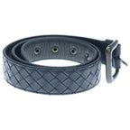 Bottega Veneta Intrecciato Leather Belt Navy Black — view 3