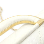 Chanel Quilted 2-Way Chain Shoulder Bag Caviar Leather White Gold — view 7