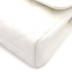 Chanel Quilted 2-Way Chain Shoulder Bag Caviar Leather White Gold — view 5