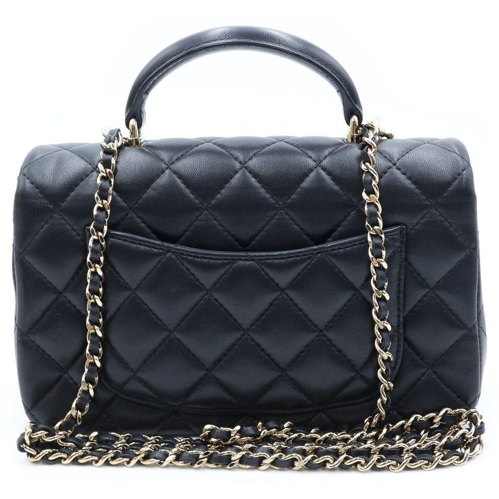 Chanel Top Handle Mini Classic Hand Chain Shoulder Bag Lambskin Christa Ribbon — view 2