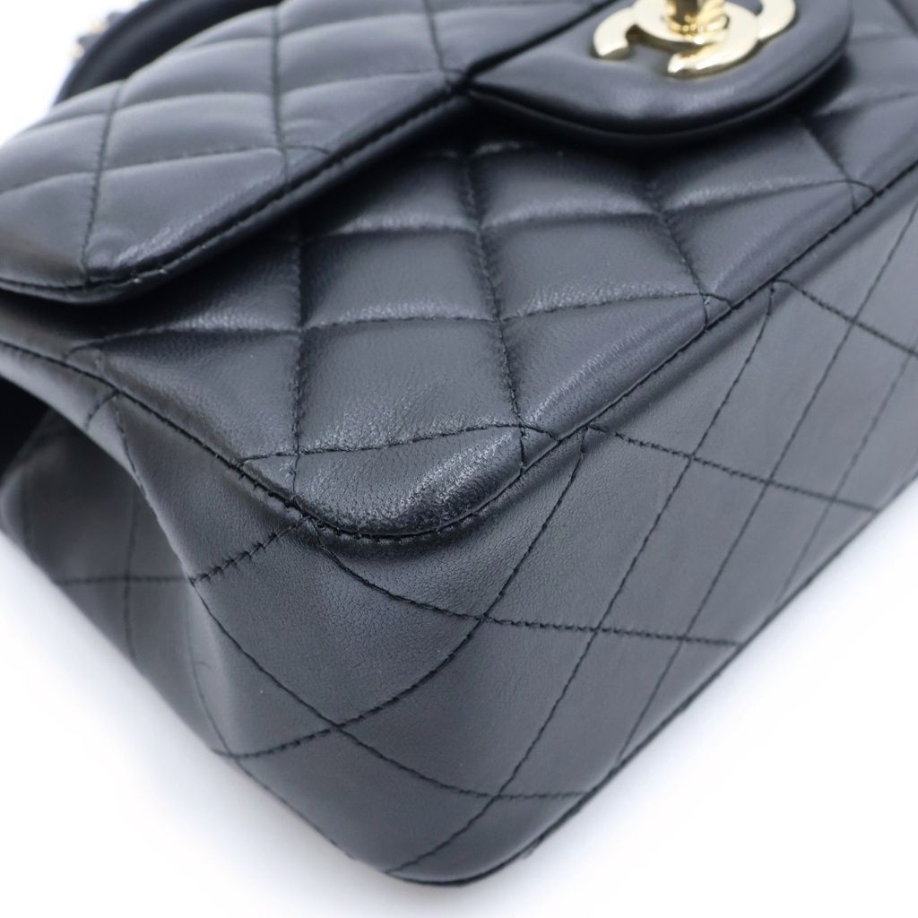 Chanel Top Handle Mini Classic Hand Chain Shoulder Bag Lambskin Christa Ribbon — view 6