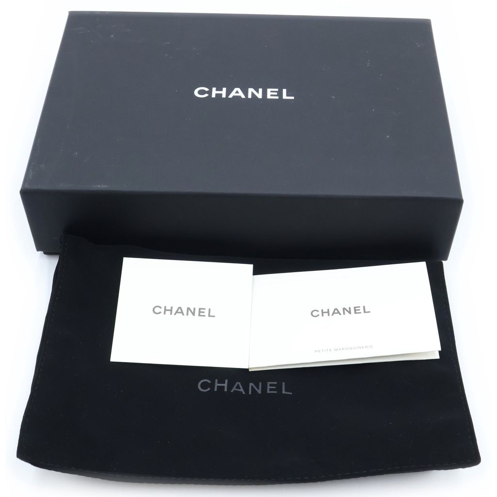 Chanel Quilted Lambskin Leather Chain Wallet Shoulder Bag Gold Black Plate — view 8
