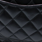 Chanel Quilted 25 Double Flap Chain Shoulder Bag Lambskin Gold Black Plate — view 7