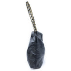Chanel 22 Small Chain Shoulder Bag Tote Black Shiny Calfskin Gold — view 3