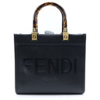 Fendi Sunshine Small 2-Way Shoulder Bag Black Leather