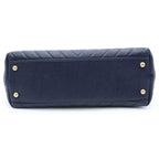 Chanel CC Logo V-stitch Coco Handle S 2-Way Shoulder Bag Navy Caviar Leather — view 4