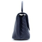 Chanel CC Logo V-stitch Coco Handle S 2-Way Shoulder Bag Navy Caviar Leather — view 3