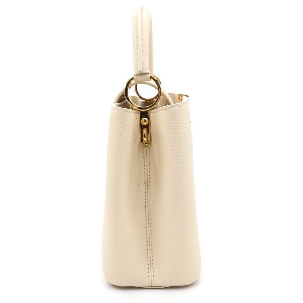 Louis Vuitton Capucines BB Flower Logo 2-Way Shoulder Bag Light Pink Leather — view 3