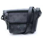 Louis Vuitton Monogram Eclipse Pulse Wearable Wallet Mini Shoulder Bag Black