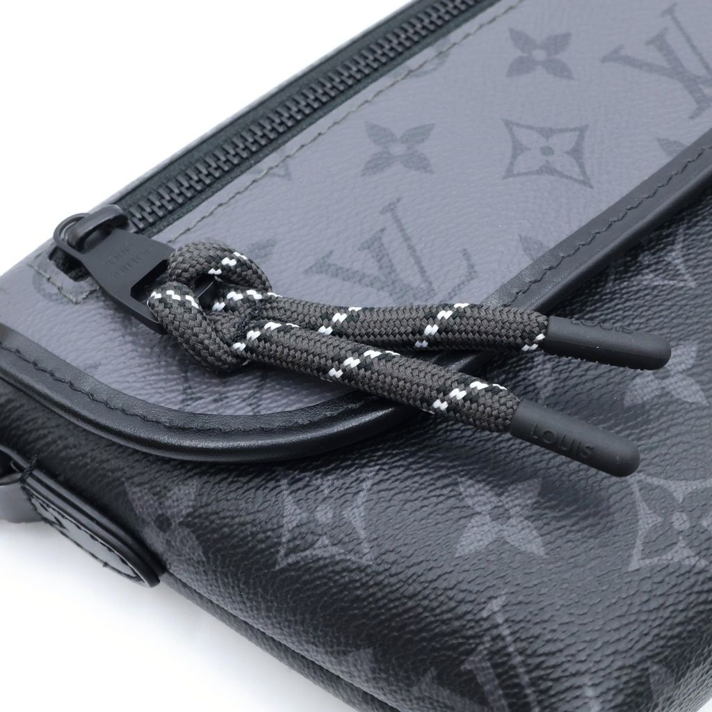 Louis Vuitton Monogram Eclipse Pulse Wearable Wallet Mini Shoulder Bag Black — view 6