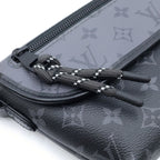 Louis Vuitton Monogram Eclipse Pulse Wearable Wallet Mini Shoulder Bag Black — view 6