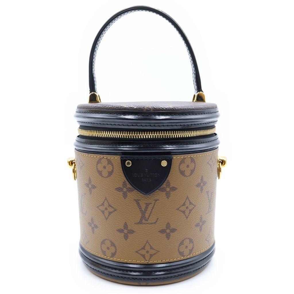 Louis Vuitton Monogram Reverse Cannes 2-Way Shoulder Bag Brown Leather