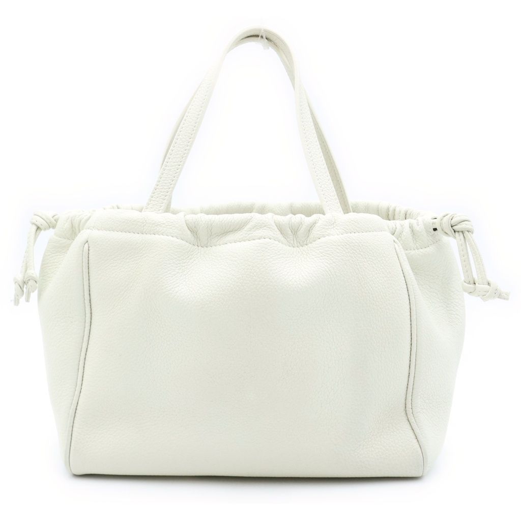 Celine Cuill Triomphe Small Cabas Drawstring Shoulder Bag White Grained — view 2
