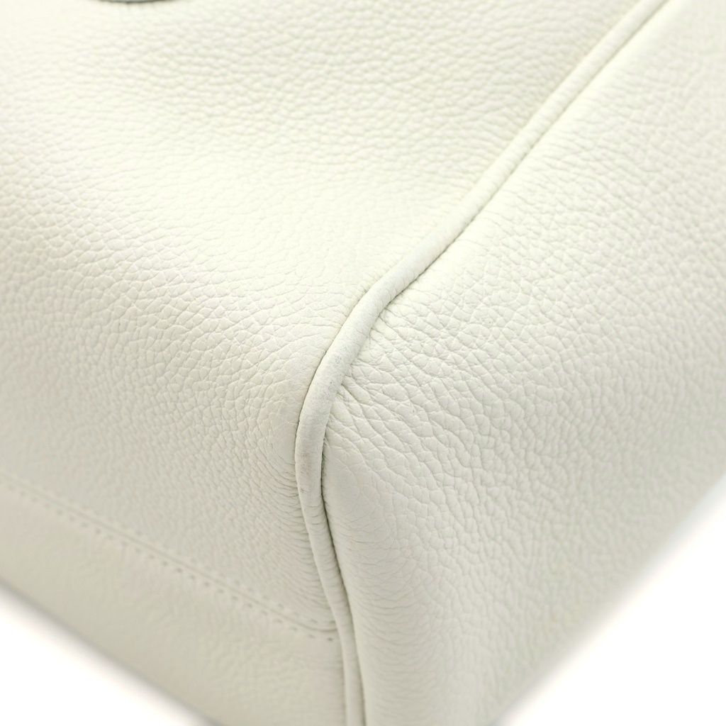 Celine Cuill Triomphe Small Cabas Drawstring Shoulder Bag White Grained — view 5