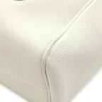 Celine Cuill Triomphe Small Cabas Drawstring Shoulder Bag White Grained — view 5