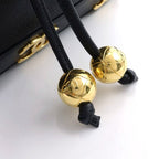 Chanel Triple Coco Chain Shoulder Bag Drawstring Black Caviar Leather Gold — view 6