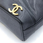Chanel Triple Coco Chain Shoulder Bag Drawstring Black Caviar Leather Gold — view 5