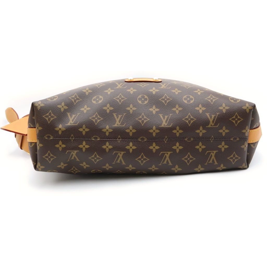 Louis Vuitton Monogram Vagabond Hobo Shoulder Bag Brown Leather Gold — view 4