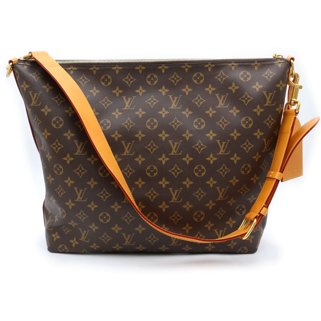 Louis Vuitton Monogram Vagabond Hobo Shoulder Bag Brown Leather Gold — view 2